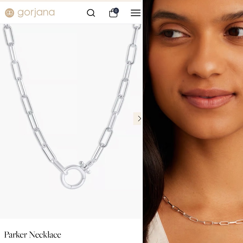 Gorjana Parker Necklace silver 18 inch NWT & dust bag